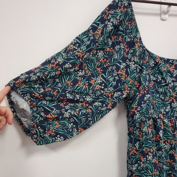 Lost + Wander Womens Prairie‎ Dark Cottagecore Floral Dress Size 2X Puff Sleeve - Picture 3 of 14